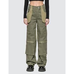 I.AM.GIA Khaki Blaze Cargo Wide Leg Pants Contrast Pockets Y2K Pop Dancer Size M